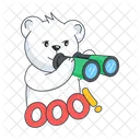 Bear Spy Travel Binoculars Bear Character Icon