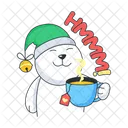 Winter Tea Christmas Bear Hot Beverage Icon