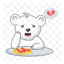 Bear Thinking Broken Heart Sad Bear Icon
