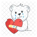Bear Whimpering Broken Heart Sad Bear 아이콘