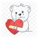 Bear Whimpering Broken Heart Sad Bear Icône