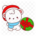 Bear Winter Christmas Decoration Icon