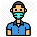 Beard Man With Facemask  Icon