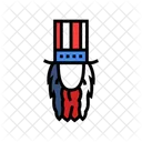 Patriotic Beard Hat Icon
