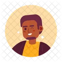 Bearded black man winking smiling  Icon