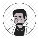 Bearded black man winking smiling  Icon