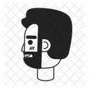 Bearded caucasian man side view  アイコン
