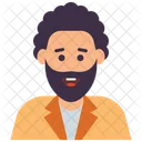 Bearded Man Hipster Male Avatar Icon