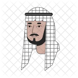 Bearded saudi man wearing keffiyeh  Icon