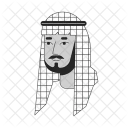 Bearded saudi man wearing keffiyeh  Icon