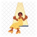 Beautiful african american woman swinging  Icon