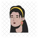 Beautiful latina woman with retro hairstyle  アイコン