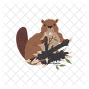 Beaver Tree Logs Icon