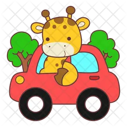 Voiture bébé girafe  Icône