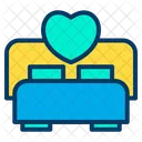 Love Heart Wedding Bed Icon