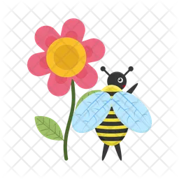 Bee and flower  Icon