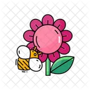 Bee And Flower  Icon