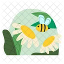 Bee And Flower Nectar Bees And Flower Bee Fetching Nectar Icon