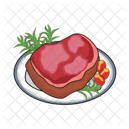 Beef in plate  Icon