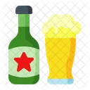 Beer bottle and glass  Icon