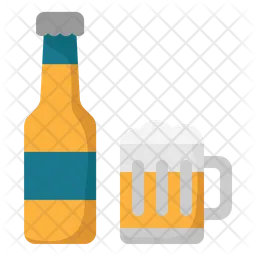 Beer Bottle And Mug  Icon