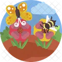 Nature Bees Flowers Icon