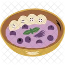 Beet Smoothie Bowl With Blueberry And Banana Diet Nutrition Symbol