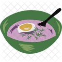 Beet soup with boiled egg  Icon