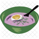 Beet Soup With Boiled Egg Diet Nutrition Symbol