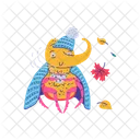 Beetle Rhinoceros Vector Icon