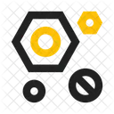 Befestigungselement Schraube Muttern Symbol