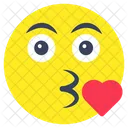 Beijar Emoji Emoticon Sorridente Ícone