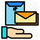 Hand Datei Mail Symbol