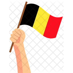 Belgium hand holding Flag Icon