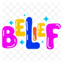 Belief Typography Belief Belief Word Icon