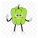 Bell Pepper Mascot Vegetable Character Illustration Art Icon