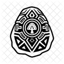 Bemalte Felsen Steinkunst Stammes Symbol
