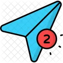 Benachrichtigung Senden Flugzeug Kommunikation Symbol