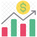 Beneficio Grafico Grafico De Crecimiento Del Dinero Icono