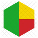 Benin Flag Hexagon アイコン