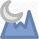 Berg Mond Landschaft Symbol