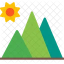 Berg Landschaft Sonne Symbol