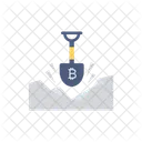 Bergbau Bitcoin Schaufel Symbol
