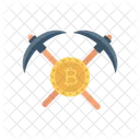 Bergbau Bitcoin Axt Symbol