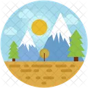 Sonne Baum Berge Icon