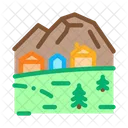 Berg Dorf Camping Symbol