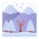 Berge Schnee Landschaft Icon