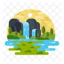 Berge Wasserfall  Symbol