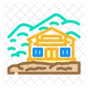 Berg Hutte Holz Symbol