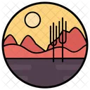 Bergregion Landschaft Bergstation Icon